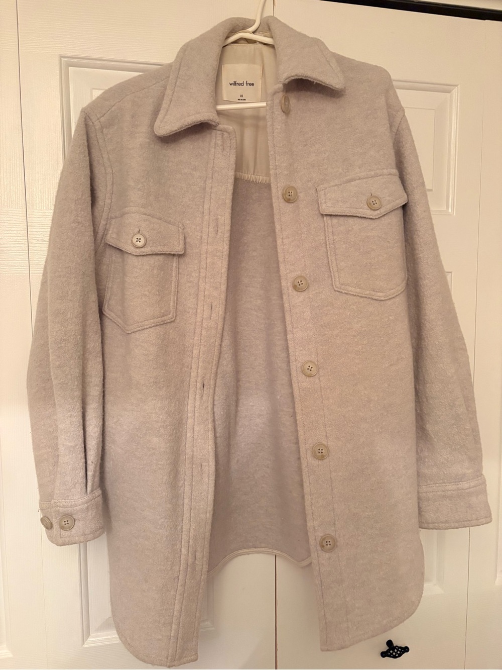 Wilfred Cream Utility Shacket with Chest Pockets